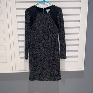 NWT knee length mixed pleather dress